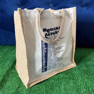 Brave Scottish Alphabet Jute Shopper Tote Bag by Westford Mill United Kingdom OS